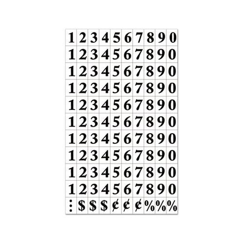 Interchangeable Magnetic Board Accessories, Numbers, Black, 3-4"h