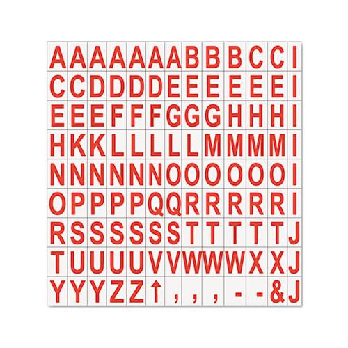 Interchangeable Magnetic Board Accessories, Letters, Red, 3-4"h