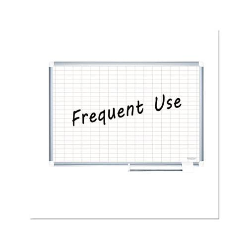 Grid Planning Board, 1 X 2 Grid, 36 X 24, White-silver
