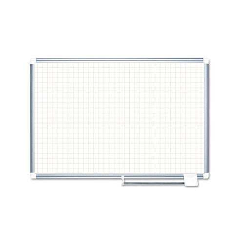Grid Planning Board, 1" Grid, 72 X 48, White-silver