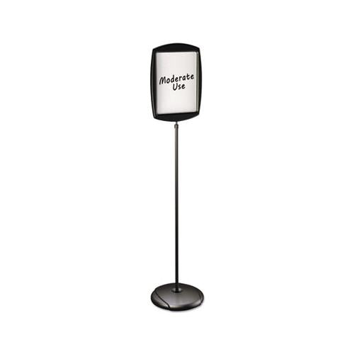 Floor Stand Sign Holder, Rectangle, 15x11 Sign, 66"h, Black Frame