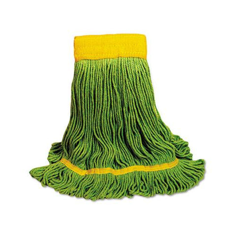 Ecomop Looped-end Mop Head, Recycled Fibers, Medium Size, Green, 12-carton