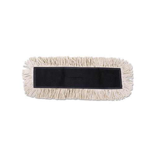 Disposable Dust Mop Head W-sewn Center Fringe, Cotton-synthetic, 36w X 5d, White