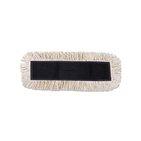 Disposable Dust Mop Head W-sewn Center Fringe, Cotton-synthetic, 36w X 5d, White