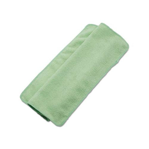 Lightweight Microfiber Cleaning Cloths, Green, 16 X 16, 24-pack