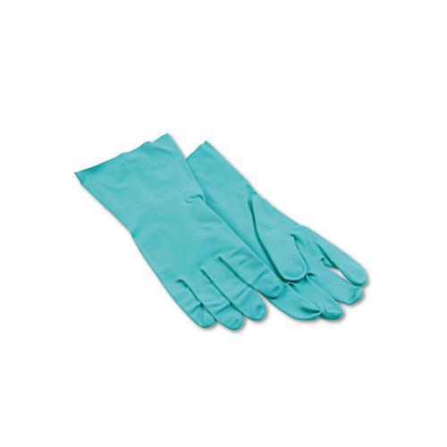 Nitrile Flock-lined Gloves, Large, Green, Dozen