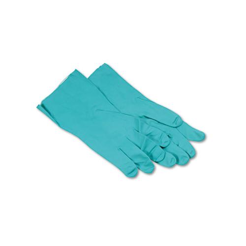 Nitrile Flock-lined Gloves, X-large, Green, Dozen