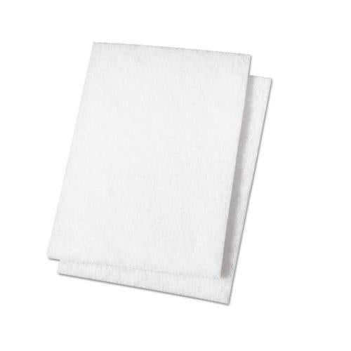 Light Duty Scour Pad, White, 6 X 9, 20-carton