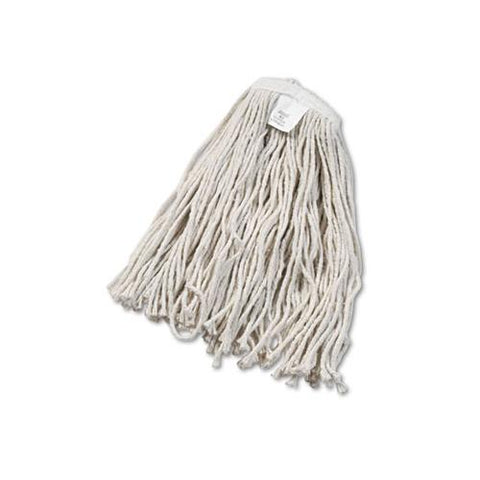 Cut-end Wet Mop Head, Cotton, White, #20, 12-carton