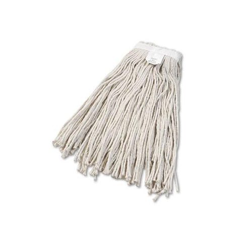 Cut-end Wet Mop Head, Cotton, No. 24, White 12-carton