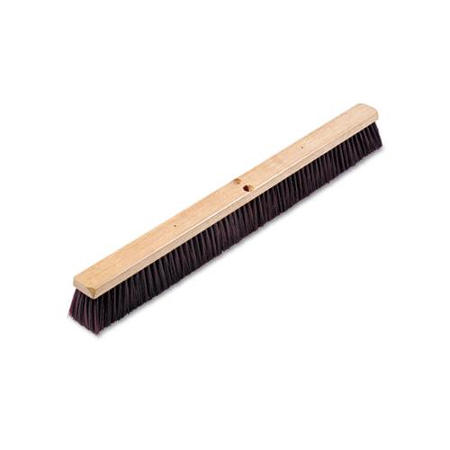 Floor Brush Head, 3 1-4" Maroon Stiff Polypropylene, 36"