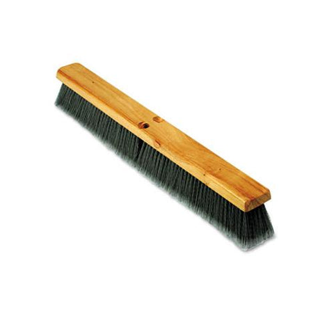 Floor Brush Head, 3" Gray Flagged Polypropylene, 24"