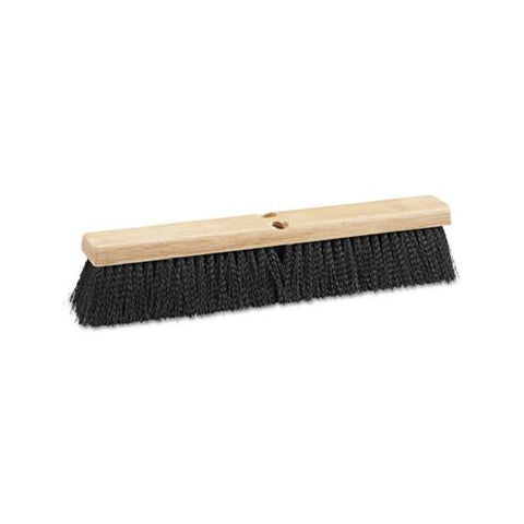 Floor Brush Head, 18" Wide, Black, Medium Weight, Polypropylene Bristles