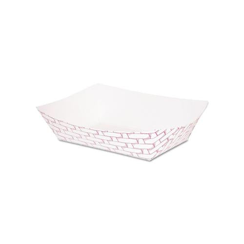 Paper Food Baskets, 1 Lb Capacity, Red-white, 1000-carton