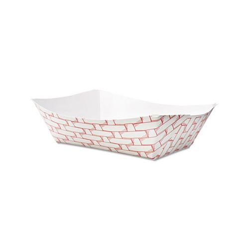 Paper Food Baskets, 3lb Capacity, Red-white, 500-carton
