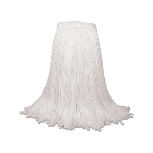 Mop Head, Premium Saddleback Head, Rayon Fiber, 24-oz., White, 12-carton
