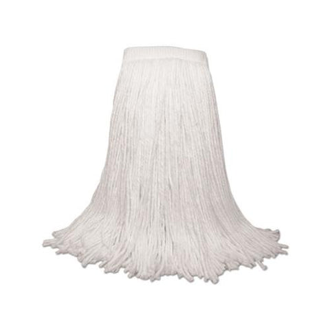 Mop Head, Premium Saddleback Head, Rayon Fiber, 24-oz., White, 12-carton