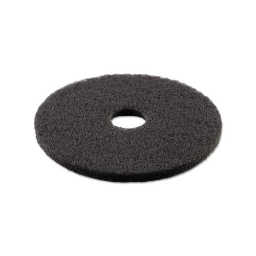 Stripping Floor Pads, 13" Diameter, Black, 5-carton