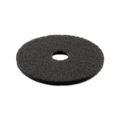 Stripping Floor Pads, 13" Diameter, Black, 5-carton