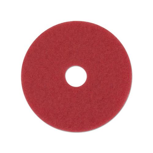 Buffing Floor Pads, 13" Diameter, Red, 5-carton