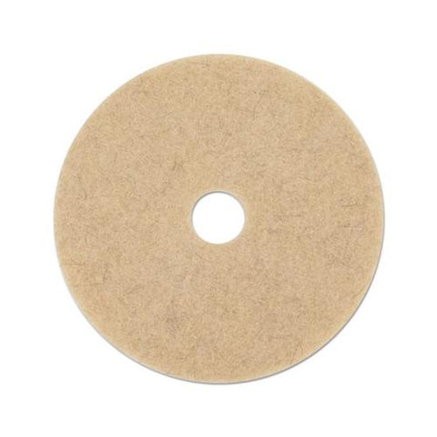Tan Burnishing Floor Pads, 17" Diameter, 5-carton