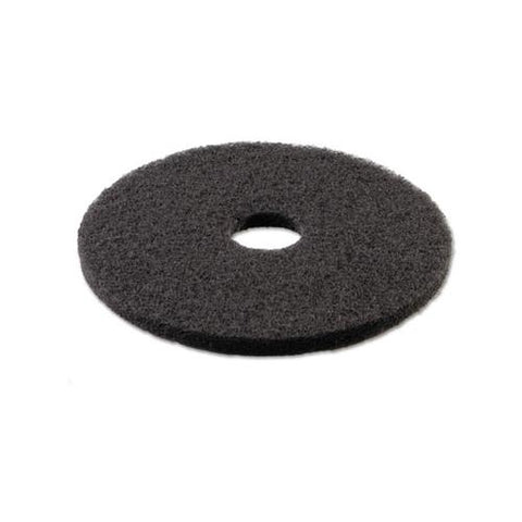 Stripping Floor Pads, 18" Diameter, Black, 5-carton
