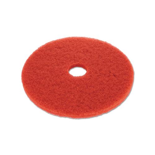 Buffing Floor Pads, 19" Diameter, Red, 5-carton