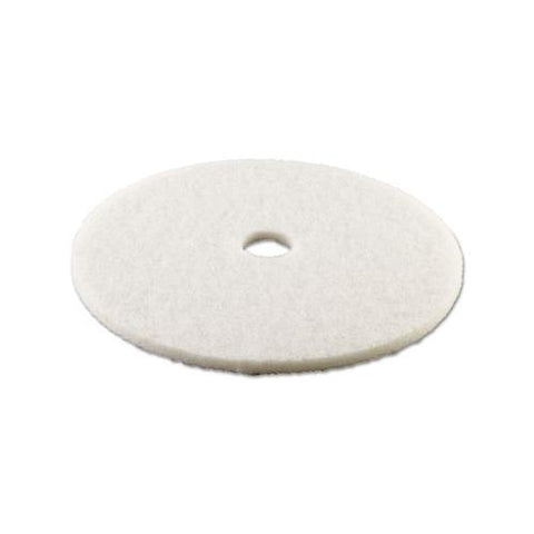 Polishing Floor Pads, 24" Diameter, White, 5-carton