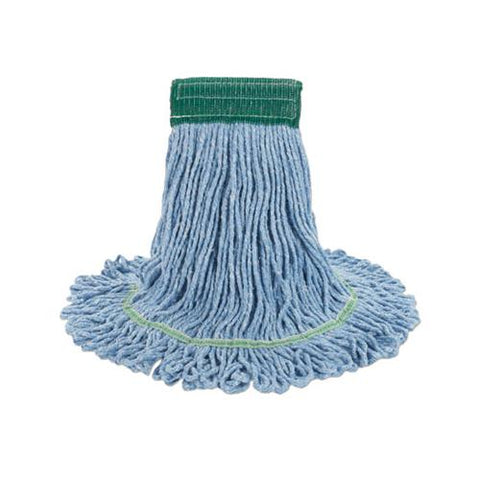 Super Loop Wet Mop Head, Cotton-synthetic Fiber, 5" Headband, Medium Size, Blue, 12-carton