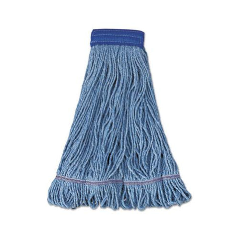 Super Loop Wet Mop Head, Cotton-synthetic Fiber, 5" Headband, X-large Size, Blue, 12-carton
