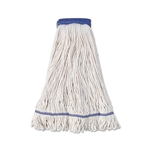 Super Loop Wet Mop Head, Cotton-synthetic Fiber, 5" Headband, X-large Size, White, 12-carton