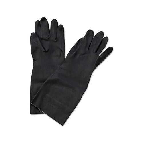 Neoprene Flock-lined Gloves, Long-sleeved, 12", X-large, Black, Dozen