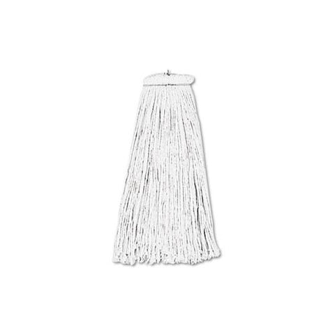 Cut-end Lie-flat Wet Mop Head, Rayon, 16oz, White, 12-carton