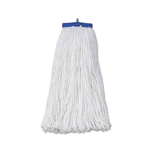 Mop Head, Economical Lie-flat Head, Rayon Fiber, 20oz, White, 12-carton