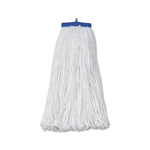 Mop Head, Economical Lie-flat Head, Rayon Fiber, 20oz, White, 12-carton