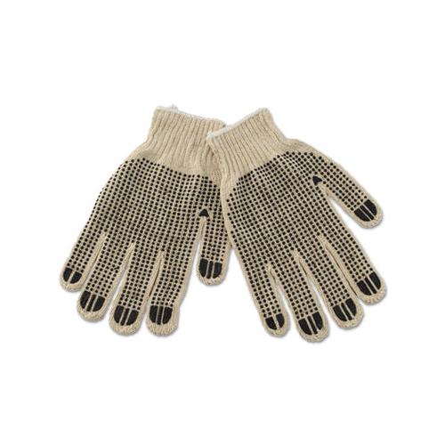 Pvc-dotted String Knit Gloves, Large, Dozen