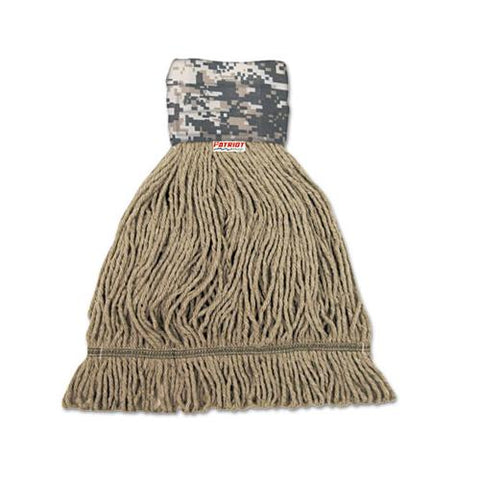 Patriot Looped End Wide Band Mop Head, Medium, Green-brown, 12-carton