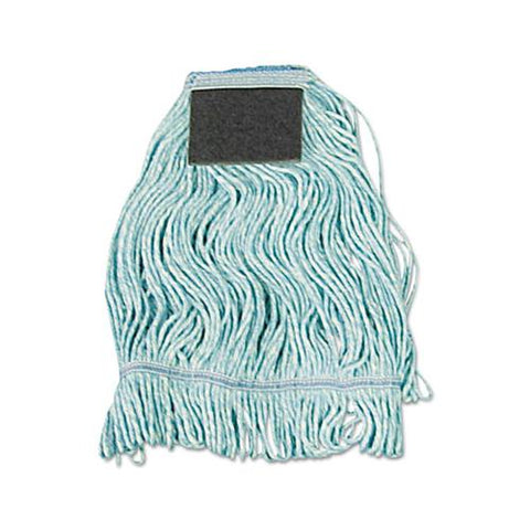 Mop Head, Loop-end, Cotton With Scrub Pad, Medium, 12-carton