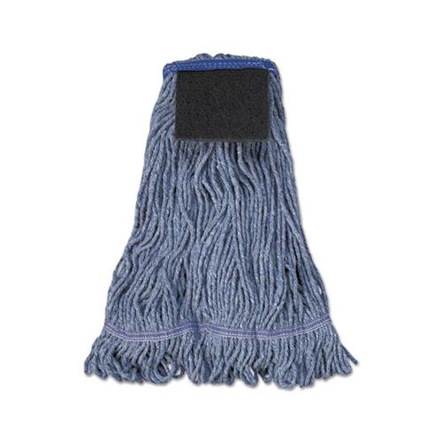 Mop Head, Loop-end, Cotton With Scrub Pad, Large, 12-carton