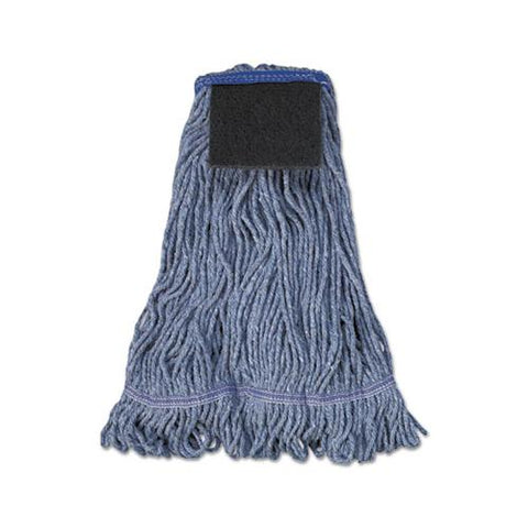Mop Head, Loop-end, Cotton With Scrub Pad, Large, 12-carton