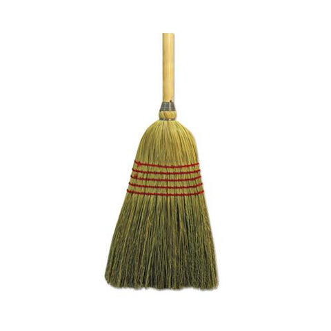 Parlor Broom, Yucca-corn Fiber Bristles, 55.5", Wood Handle, Natural