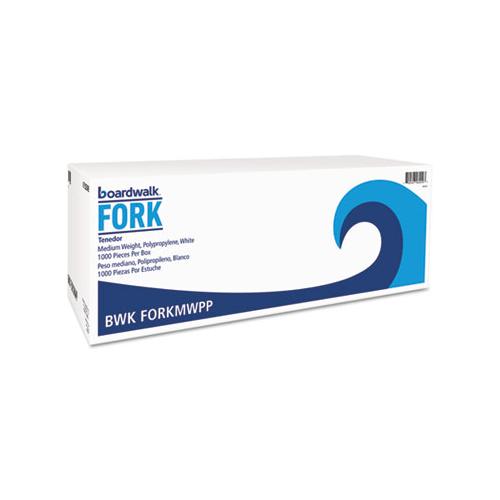 Mediumweight Polypropylene Cutlery, Fork, White, 1000-carton