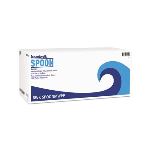Mediumweight Polypropylene Cutlery, Teaspoon, White, 1000-carton