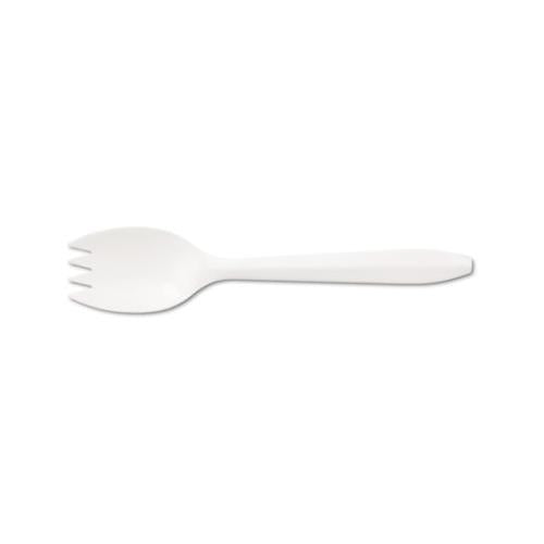 Mediumweight Polypropylene Cutlery, Spork, White, 1000-carton