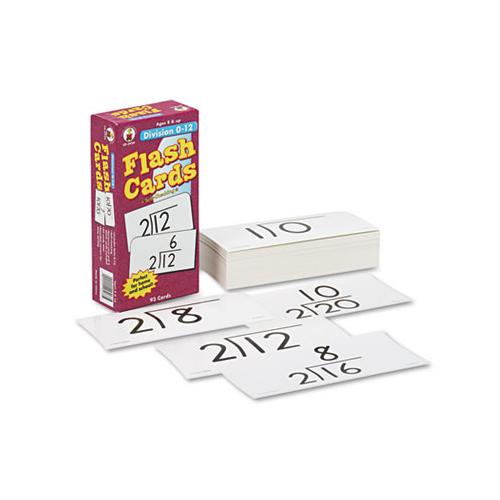 Flash Cards, Division Facts 0-12, 3w X 6h, 93-pack