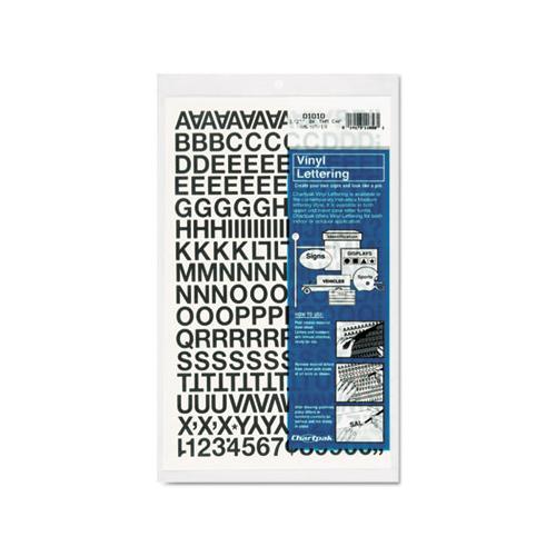 Press-on Vinyl Letters & Numbers, Self Adhesive, Black, 1-2"h, 201-pack