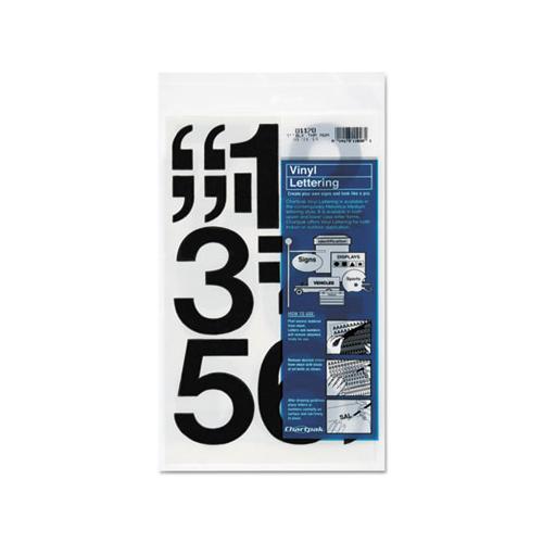 Press-on Vinyl Numbers, Self Adhesive, Black, 3"h, 10-pack