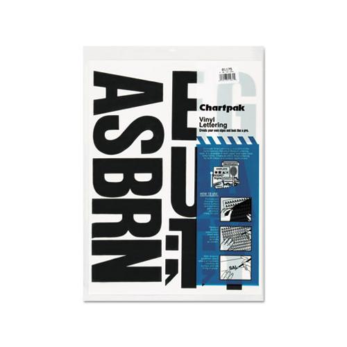 Press-on Vinyl Uppercase Letters, Self Adhesive, Black, 4"h, 58-pack
