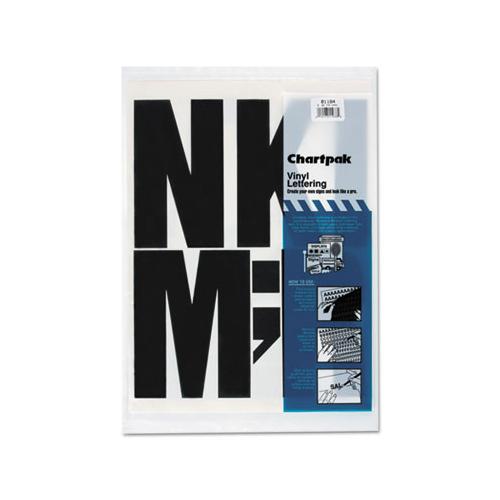 Press-on Vinyl Uppercase Letters, Self Adhesive, Black, 6"h, 38-pack