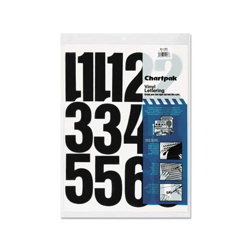 Press-on Vinyl Numbers, Self Adhesive, Black, 4"h, 23-pack